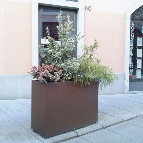Edelstahl-Pflanzkübel - BAMBÙ - METALCO - COR-TEN®-Stahl / pulverbeschichteter Stahl / Stahlblech