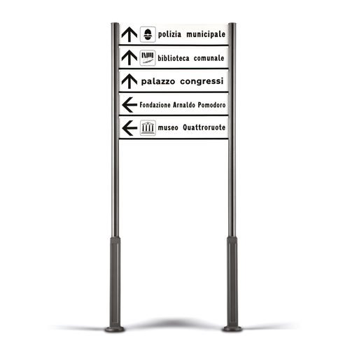 Schild mit hohen Beinen - DUPLUS  - METALCO - bodenstehend / extrudiertes Aluminium / pulverbeschichteter Stahl