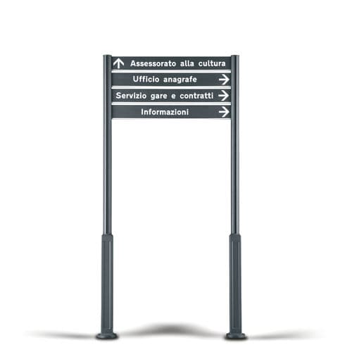Schild mit hohen Beinen - PARVUS - METALCO - bodenstehend / extrudiertes Aluminium / pulverbeschichteter Stahl