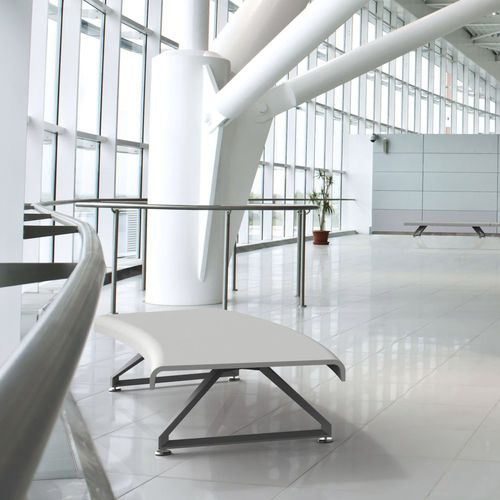 Moderne Bank für den öffentlichen Raum - AIR-PORT C - METALCO - Aluminiumguss / Hochleistungsbeton / ohne Rückenlehne