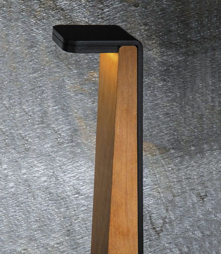 Leuchtpoller für Garten - HASLA - LumTeam - modern / aus lackiertem Stahl / Tropenholz