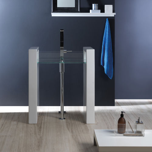 Bodenstehendes Waschbecken - GLLACOL60BW - GSG Ceramic Design - Glas / transparent / rechteckig