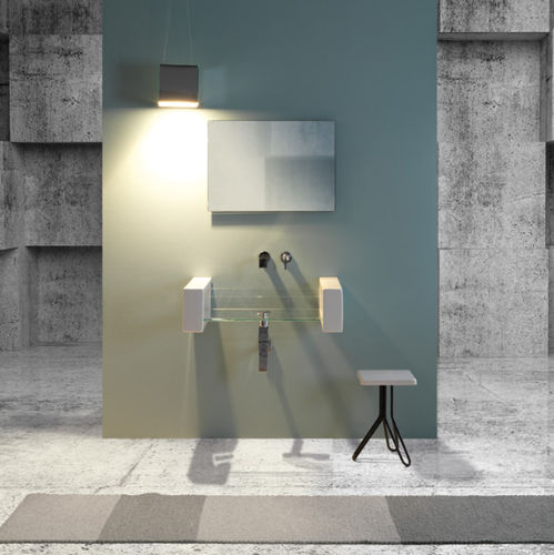 Doppelte Waschtischplatte - GLLAME120 - GSG Ceramic Design - Keramik / Glas