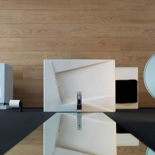 Wand-Waschbecken - LAOZ65 - GSG Ceramic Design - Keramik / Hochglanz / Mattfinish