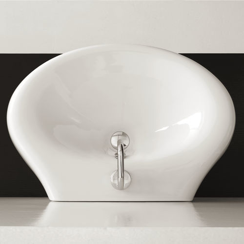 Wandhängendes Waschbecken - TOLAV70 - GSG Ceramic Design - Keramik / Hochglanz / Mattfinish