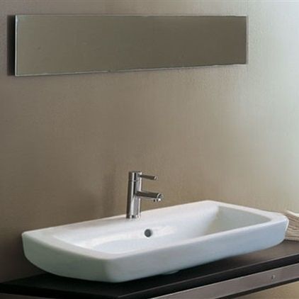 Wandmontierter Spiegel für Badezimmer - SP30x100 - GSG Ceramic Design - modern / rechteckig / silberfarben