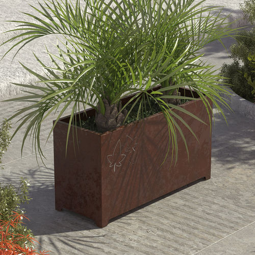Pflanzkübel / galvanisiertem Stahl - LEAVES 2 - LAB23 - COR-TEN®-Stahl / rechteckig / modern