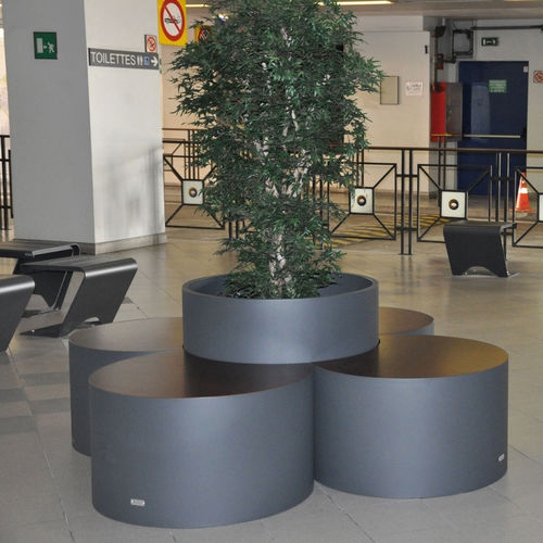 Bank mit integrierten Pflanzkübeln - D-PLANTER - LAB23 - modern / Holz / Stahl