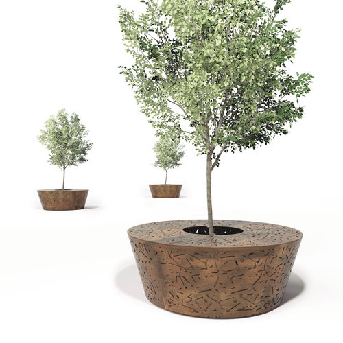 Baumschutz / galvanisiertem Stahl - ALCORQUE ROUND - LAB23 - COR-TEN®-Stahl / mit integrierter öffentlicher Bank