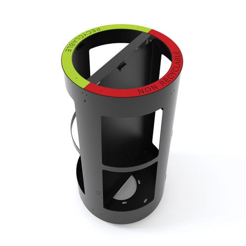Park-Abfallbehälter - DUO ECO SECURITY - LAB23 - System / galvanisiertem Stahl / mit integriertem Aschenbecher
