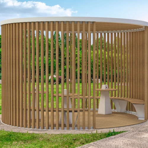 Aluminium-Pavillon - KIOSK - LAB23 - galvanisiertem Stahl / pulverbeschichteter Stahl / Aluminiumstruktur