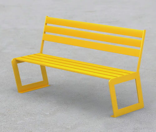 Bank für den öffentlichen Raum / minimalistisches Design - SYD - LAB23 - galvanisiertem Stahl / mit Rückenlehne / ohne Armlehnen