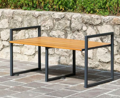 Moderne Bank für den öffentlichen Raum - DOMINO  - LAB23 - Holz / Stahl / Verbundmaterial aus Holz