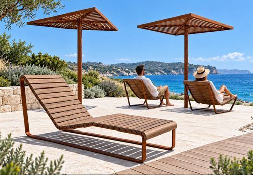 Moderne Liege - LUNGOMARE LIDO - LAB23 - Metall / Holz / Stahl