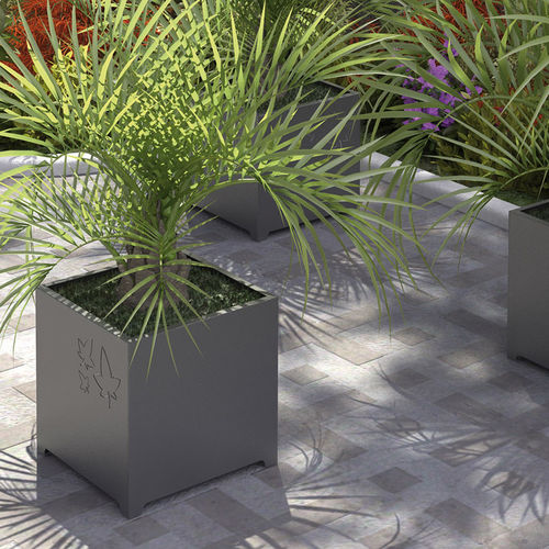 Pflanzkübel / galvanisiertem Stahl - LEAVES - LAB23 - COR-TEN®-Stahl / quadratisch / modern