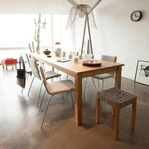 Moderner Hocker - BERLAGE - Gispen - Eiche / Segeltuch