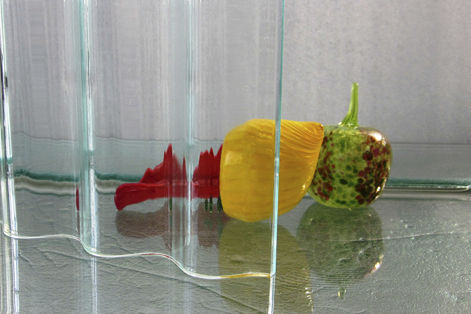 Dekorplatte für Innenausbau - CORRUGATED - BermanGlass - Glas / Harz / Acryl