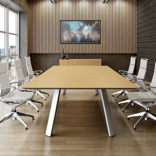 Moderner Besprechungstisch - TRAVERSE SATELLITE - Okamura - Holz / Gestell aus Holz / rechteckig