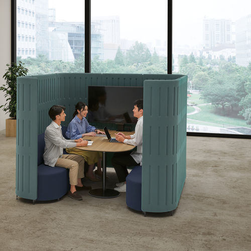 Modularer Einzelarbeitsplatz - MUFFLE + - Okamura - für 1 Person / für 2 Personen / für 4 Personen