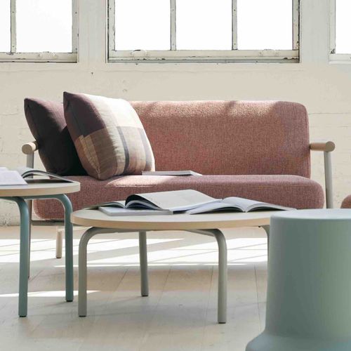 Modernes Sofa - ROUTES - Teknion - Stoff / mit Armlehnen / mehrfarbig