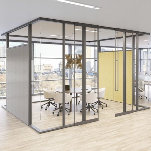 Festinstallierte Trennwand - OPTOS - Teknion - Glas / für professionellen Einsatz / Büro