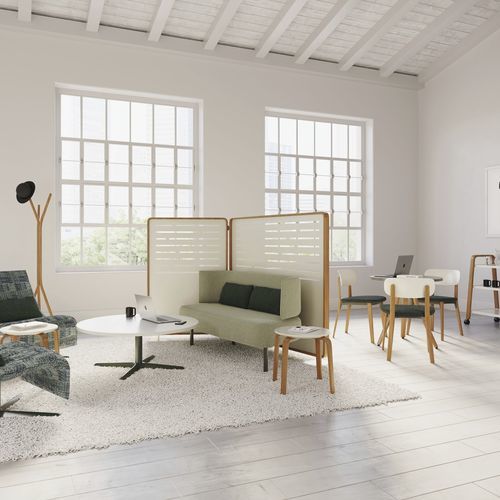 Moderne Bank - ZONES - Teknion - Holz / mit Rückenlehne / ohne Armlehnen