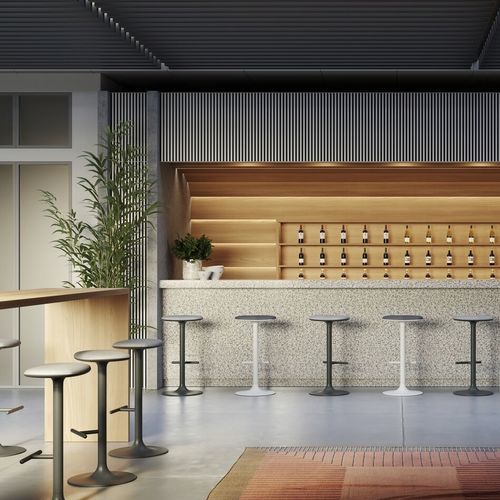Stoff-Bürohocker - SPROUT - Teknion - Gestell aus Metall / für Gewerbegebrauch / blau