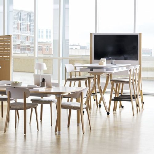 Moderner Tisch - ZONES  - Teknion - Holz / Gestell aus Holz / rechteckig