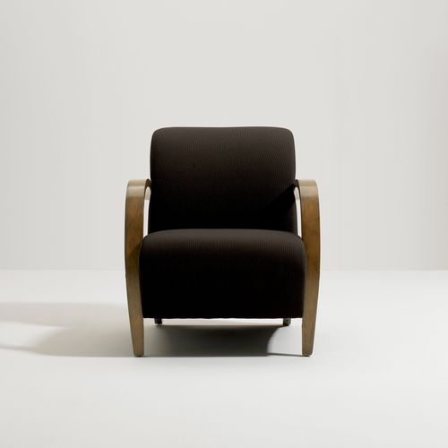 Moderner Sessel - FERRARRA - Teknion - Stoff / Nussbaum / beige