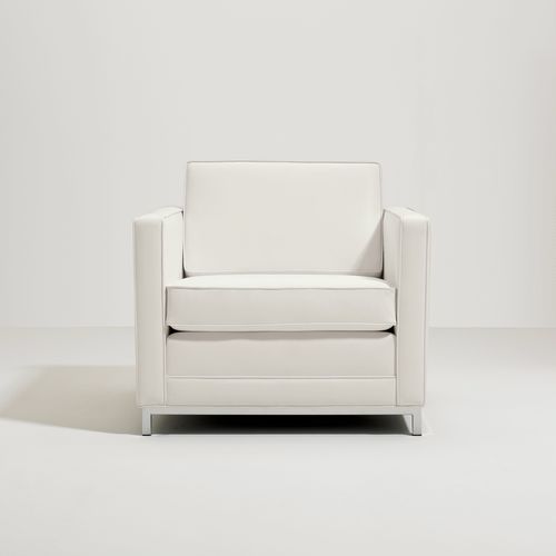Moderner Sessel - TUX - Teknion - Leder / Chrom / weiß