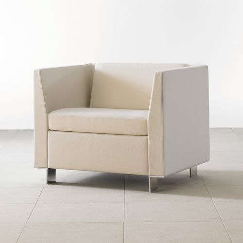 Moderner Sessel - VIGNETTE - Teknion - Stoff / weiß / rot