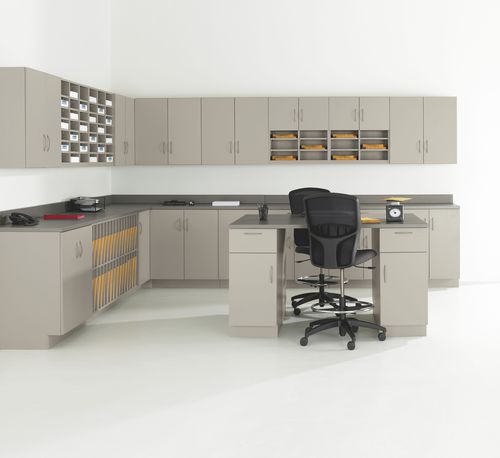 Niedriger Aktenschrank - Teknion - hoch / wandmontiert / Aluminium