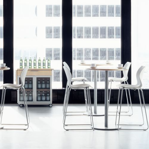 Moderner Stehtisch - TEKNION CASUAL - Teknion - MDF / Holzfurnier / Laminat