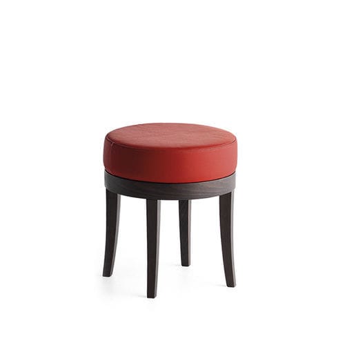 Moderner Hocker - POUF 01313 - Montbel - Leder / Stoff / Gestell aus Massivholz