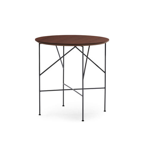 Moderner Beistelltisch - LINE 701 TD - Montbel - Buche / Gestell aus Metall / rund