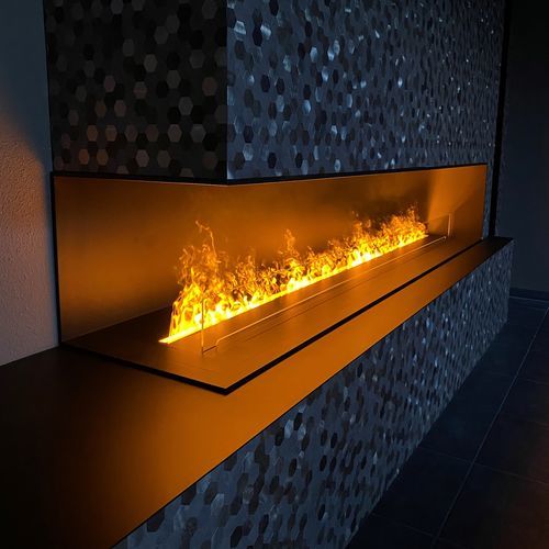 Elektrische Offene Feuerstelle - Incanto 2000 - Safretti - Heißwasser / mit 1 Sichtseite / Stahl