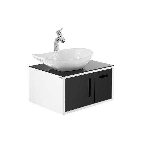 Wandhängender Waschtisch-Unterschrank - JOIN: 6440006  - Sanindusa - MDF / Hartglas / modern