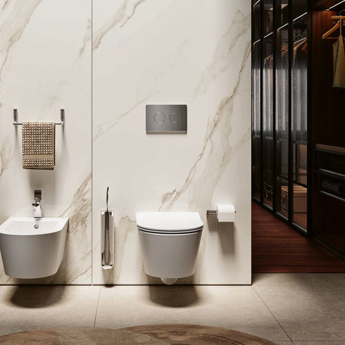 Wandhängendes WC - URB.Y 52 - Sanindusa - Keramik / für den Wohnbereich / oval