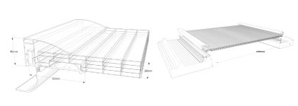 Polycarbonat-Platte für Dach - THERMOLIGHT 1000 - Rodeca GmbH - mit Aluminium-Rahmen