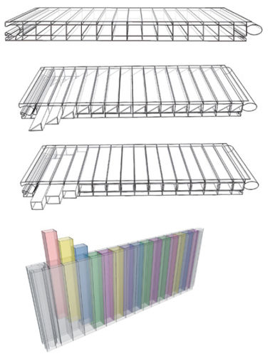 Polycarbonat-Platte / Stegplatten - PC 2540-4 in company colours of the customer - Rodeca GmbH - für Gebäude / farbig