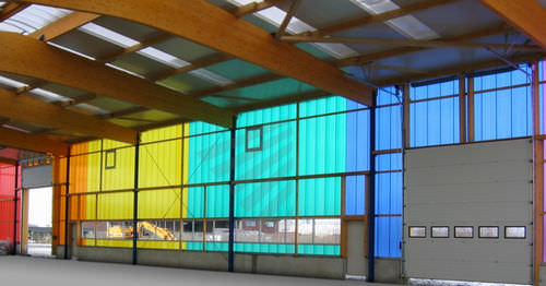 Polycarbonat-Platte / Stegplatten - PC 2540-4 bicolor in rainbow colour range - Rodeca GmbH - für Trennwand / farbig