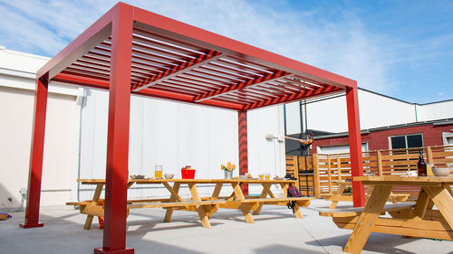 Selbsttragende Pergola - ELEMENT - Trex Inc. - Aluminium / mit integrierter LED-Beleuchtung / modern