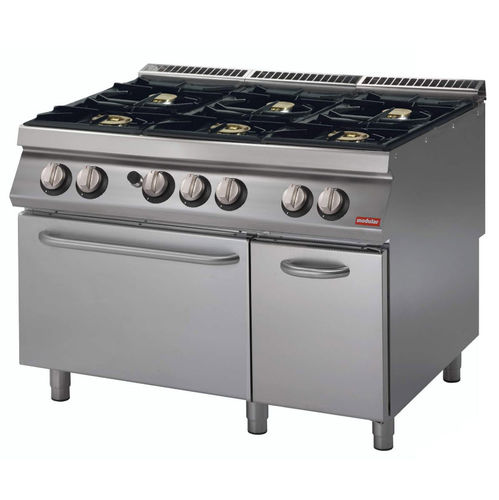 Gasherd - PK 70/120 CFGB - MODULAR PROFESSIONAL - Profi / mit 6 Kochfeldern / mit 1 Ofen