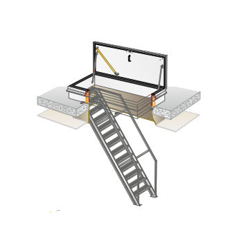 Dach-Revisionsklappe - RHT1025 - GS50 - Gorter - rechteckig / Aluminium / mit Leiter