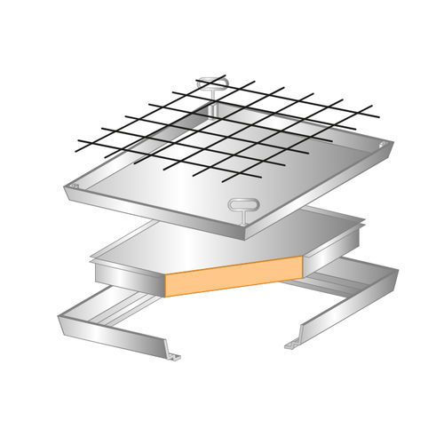 Revisionsklappe für Fußboden - BV-FL-THERMO - REMOVABLE COVERS - Gorter - quadratisch / rechteckig / galvanisiertem Stahl