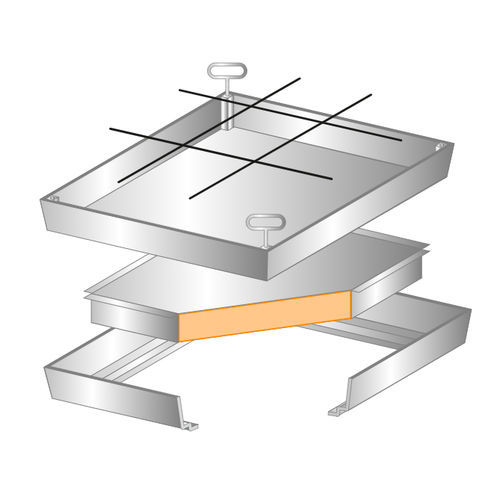 Revisionsklappe für Fußboden - BV-THERMO - REMOVABLE COVERS - 50 MM - Gorter - quadratisch / rechteckig / galvanisiertem Stahl