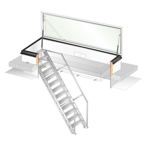 Dachluke - RHTG1020 - GS55 - Gorter - rechteckig / Aluminium / mit Leiter