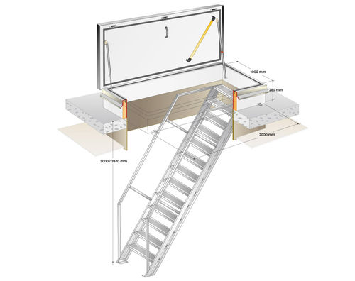 Revisionsklappe / am Dach - RHT1020 - GS55 - Gorter - Dach / rechteckig / Aluminium