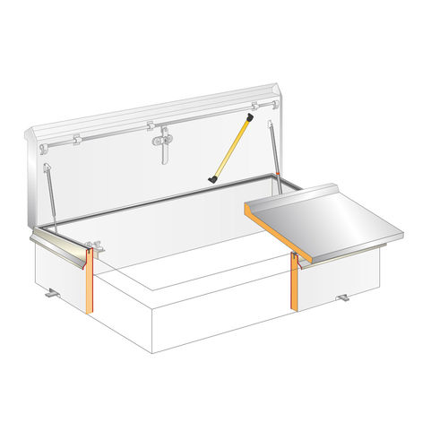 Luke / am Dach - RHTD - 2 LIDS - Gorter - rechteckig / Aluminium / elektrisch