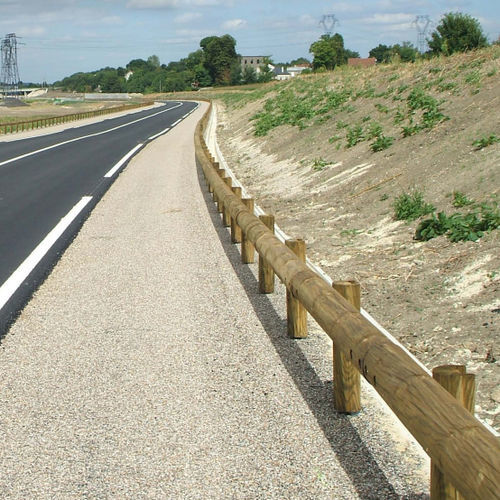 Holzleitplanke - G4M & G2M  - Rondino - galvanisiertem Stahl / Verkehr